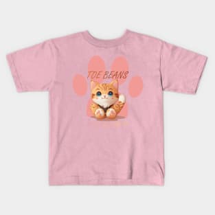 cute kitty with paw print Kids T-Shirt